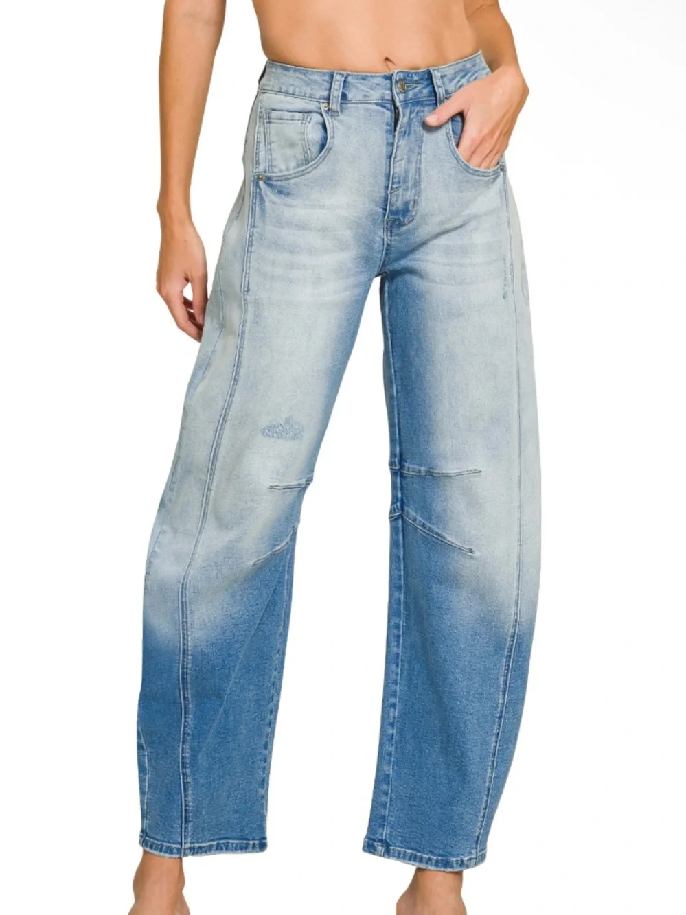 ⭐️RESTOCKED⭐️ “ Westward “ Cropped Barrel Jeans | Pacific Sun Wash